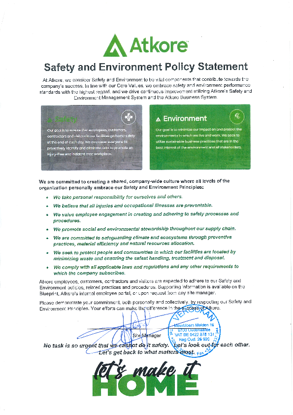 202103 Safety and environment policy statement
